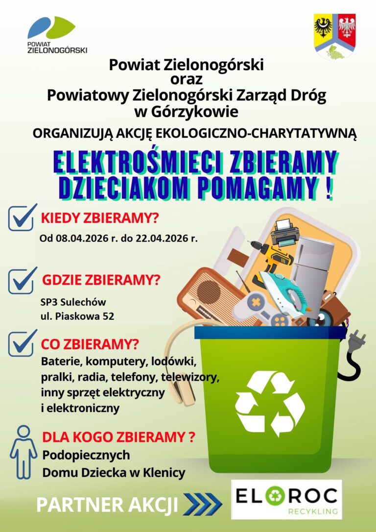 Akcja ekologiczno-charytatywna „Elektrośmieci zbieramy dzieciakom pomagamy”